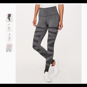 Size 2 lululemon high rise grey mesh